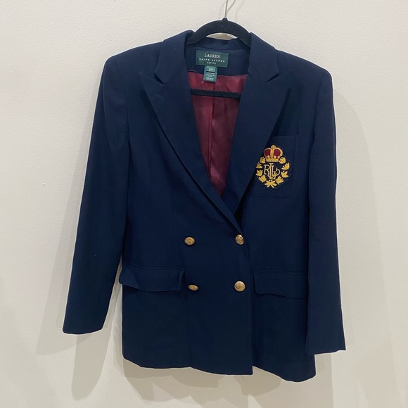 Vintage Ralph Lauren Navy Wool Blazer - Picture 3 of 9